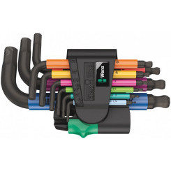 Набор Г-образных ключей с шаром 1.5 - 10 мм 9 предметов. 950/9 Hex-Plus Multicolour BlackLaser 2