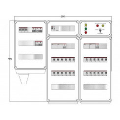 Щит управления электрообогревом DEVIBOX HR 24x2800 D316 (в комплекте с терморегулятором и датчиком температуры)