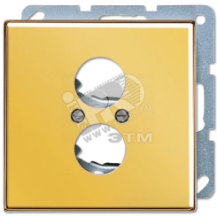 Крышка для 2-х гнезд подключения громкоговорителя  металл цвета золота