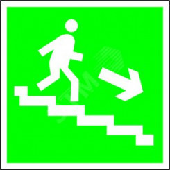 Пластина Направление к выходу по лестнице вниз    (прав.)