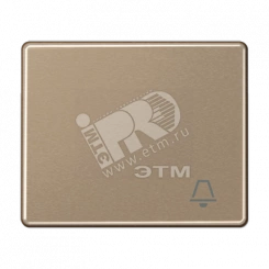 Клавиша для выключателя с символом  звонок   золотая бронза