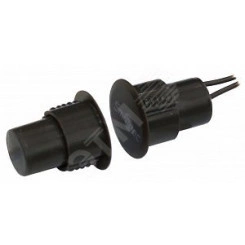 Датчик магнитоконтактный, НЗ, коричневый, врезной для металлических дверей, зазор 35 мм