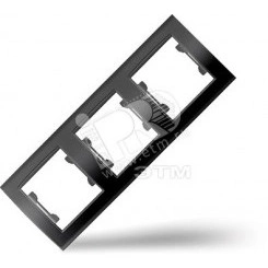 Рамка 3 поста Бриллиант горизонтальная черная