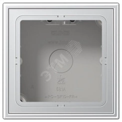 Коробка для накладного монтажа с негорючим основанием 1-я  для горизонтальной/вертикальной установки  в комплекте с рамкой  для установки устройств и накладок серии LS990  Материал- лакированный дуропласт  Цвет- алюминий