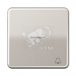 Клавиша с окошком и символом  звонок  для выключателей с подсветкой  платина