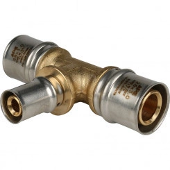 Тройник переходной 26х16х26 для металлопластиковых труб прессовой Тройник переходной 26х16х26 для металлопластиковых труб прессовой