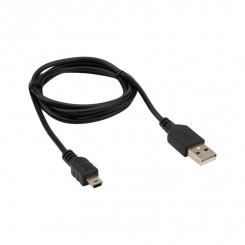 Кабель USB-mini USB, PVC, black, 1m