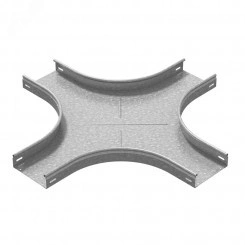 Разветвитель крестообразный плавный универсальный к лотку 300х65 радиус 200 мм, толщ. 1,5 мм, Сендзимир цинк