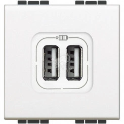 LL Разъем для зарядки 2хUSB белый LL Разъем для зарядки 2хUSB белый