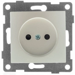 Bravo Розетка одинарная, без бокового заземляющего контакта, с защитой от проникновения, скрытая установка, 16А, 250В. жемчуг Bravo Розетка одинарная, без бокового заземляющего контакта, с защитой от проникновения, скрытая установка, 16А, 250В. жемчуг