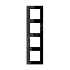 Рамка 4-я для горизонтальной/вертикальной установки  Серия- A550  Материал- термопласт. Цвет- черный