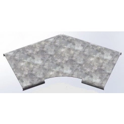 Крышка к углу плоскому плавному 45 град. к лотку 50, толщ. 0,7 мм, Сендзимир цинк Крышка к углу плоскому плавному 45 град. к лотку 50, толщ. 0,7 мм, Сендзимир цинк