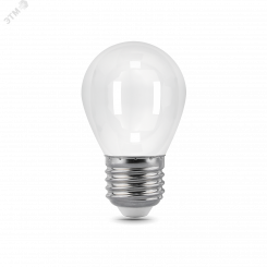 Лампа светодиодная LED 5 Вт 420 Лм 2700К теплая Е27 Шар milky Filament Gauss