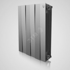 Радиатор биметаллический секционный 500/100/8 боковое подключение цвет Silver Satin
