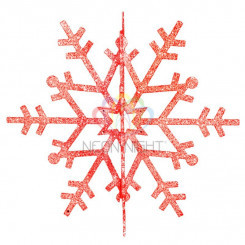 Фигура профессиональная елочная Снежинка резная 3D 61см красный