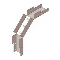 Лоток замковый перфорированный КСЗ 100х100-90 УТ1,5 для поворота трассы вниз на 90, оцинкованный лист(толщина покрытия 10 -18мкм), S1,6