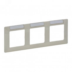 Valena LIFE Рамка 3 поста с держателем для маркировки слоновая кость горизонтальная