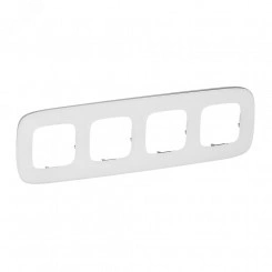 Valena ALLURE Рамка 4 поста Белое стекло универсальная