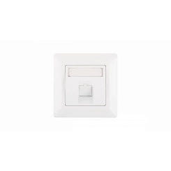 Панель со вставкой, немецкий формат, 80x80мм, 1 порт, под модули Keystone бел Панель со вставкой, немецкий формат, 80x80мм, 1 порт, под модули Keystone бел