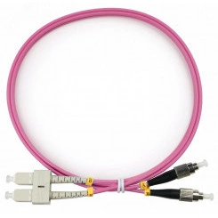 Шнур оптический duplex 1м SC-FC 50/125 mm OM4 LSZH FOP-50-OM4-SC-FC-1m Шнур оптический duplex 1м SC-FC 50/125 mm OM4 LSZH FOP-50-OM4-SC-FC-1m