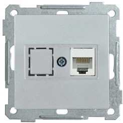 РK11-1-Б Розетка компьютерная RJ45 Cat6 BOLERO серебрянная IEK РK11-1-Б Розетка компьютерная RJ45 Cat6 BOLERO серебрянная IEK