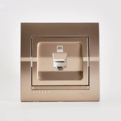 DERIY Розетка компьютерная светло-коричневая металлик DERIY Розетка компьютерная светло-коричневая металлик