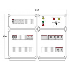 Щит управления электрообогревом DEVIBOX HR 6x4400 3хD330 (в комплекте с терморегулятором и датчиком температуры)