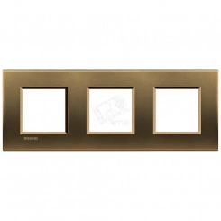 LivingLight Рамка прямоугольная 3 поста Бронза
