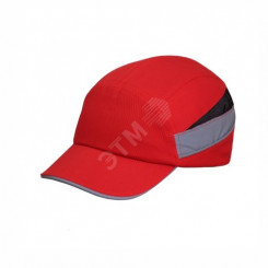 Каскетка RZ BioT CAP красная (защитная, ударопрочная, укороченный козырек, светоотражающие вставоки, регулировка по размеру головы с 56 см по 59 см с помощью застежки-блочк, -10°C + 50°C )