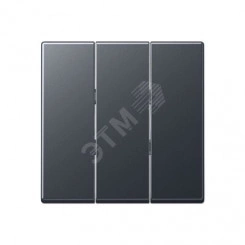 Клавиша 3-я для выключателей без подсветки. Серия A500 Материал- термопласт Цвет- матовый антрацит Клавиша 3-я для выключателей без подсветки. Серия A500 Материал- термопласт Цвет- матовый антрацит