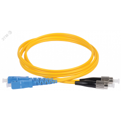Шнур оптический коммутационный переходной (патч-корд) для одномодового кабеля (SM) 9/125 (OS2) SC/UPC-FC/UPC двойного исполнения (Duplex) LSZH 1м