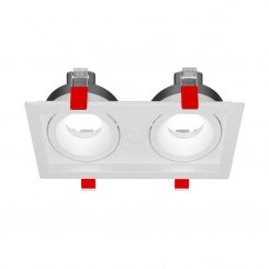 Рамка для модульного светильника FLEX 50 11 двойная встраиваемая 110х220х55мм RAL9010 поворотная ВАРТОН Рамка для модульного светильника FLEX 50 11 двойная встраиваемая 110х220х55мм RAL9010 поворотная ВАРТОН