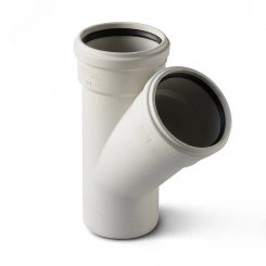Тройник для бесшумной канализации 160x160 мм 45 град.