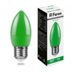 Лампа светодиодная LED 1вт Е27 зеленый свеча