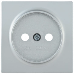Накладка розетка без заземляющего контакта BOLERO серебряный