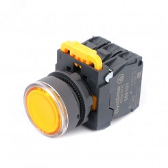 Кнопка SB5 с подсвет в сборе модуль 22мм желтая пластик 230-240ВAC 1НО+1НЗ Кнопка SB5 с подсвет в сборе модуль 22мм желтая пластик 230-240ВAC 1НО+1НЗ