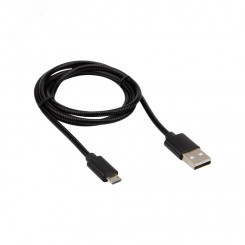 Кабель USB-micro USB, metall, black, 1m