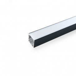Профиль накладной Линии света алюминиевый черный 2м матовый экран 2 заглушки 4 крепежа для светодиодных лент Feron