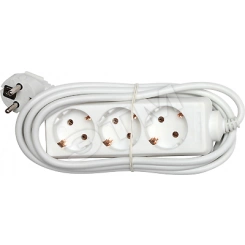 Удлинитель бытовой 3 розетки шнур 5м с заземлением 16А ПВС 3 розетки шнур 1