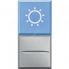 Axolute Кнопка AXIAL с рассеивателем 1Р голубой символ Лампа 12 В~ 10А алюминий