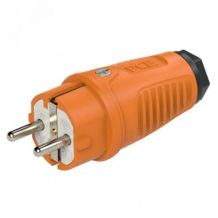 PCE Вилка каб 16A/250V/2P+E/IP54 корпус оранжевый, маркер черный