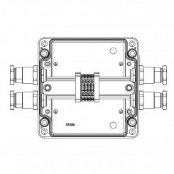 Взрывозащищенная клеммная коробка из алюминия TBE-A-17-(4xCBC.2)-2xKH2MHK(B)-2xKH2MHK(D)1Ex e IIC Т5 Gb / Ex tb IIIC T95°C Db IP66