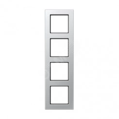 Рамка 4-я для горизонтальной/вертикальной установки Серия- A550 Материал- термопласт. Цвет- алюминий Рамка 4-я для горизонтальной/вертикальной установки Серия- A550 Материал- термопласт. Цвет- алюминий