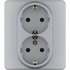 Розетка Inspiria 16А 250В 2х2P+E немецк. стандарт алюм. Leg 673752