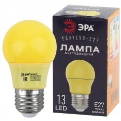 Лампа светодиодная ERAYL50-E27 A50 3Вт груша желт. E27 13SMD для белт-лайт ЭРА Б0049581 Лампа светодиодная ERAYL50-E27 A50 3Вт груша желт. E27 13SMD для белт-лайт ЭРА Б0049581