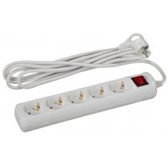 Удлинитель 5х 1.5м с заземл. с выкл. 10А ПВС 3х0.75 UX-5es-1.5m ЭРА Б0035756 Удлинитель 5х 1.5м с заземл. с выкл. 10А ПВС 3х0.75 UX-5es-1.5m ЭРА Б0035756