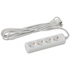 Удлинитель 4х5м с заземл. 10А ПВС 3х0.75 UX-4e-5m ЭРА Б0038580