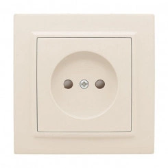 Розетка 1-м СП Минск 10А IP20 без заземл. защ. шторки беж. EKF ERR10-022-200