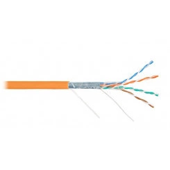 Кабель витая пара F/UTP кат.5e 4х2х24AWG solid LSZH оранж. (уп.305м) NIKOLAN NKL 2200C-OR