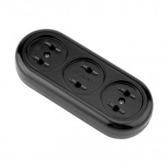 Колодка 3 гнезда карболитовая б/з 16А черн. Rexant 11-8979